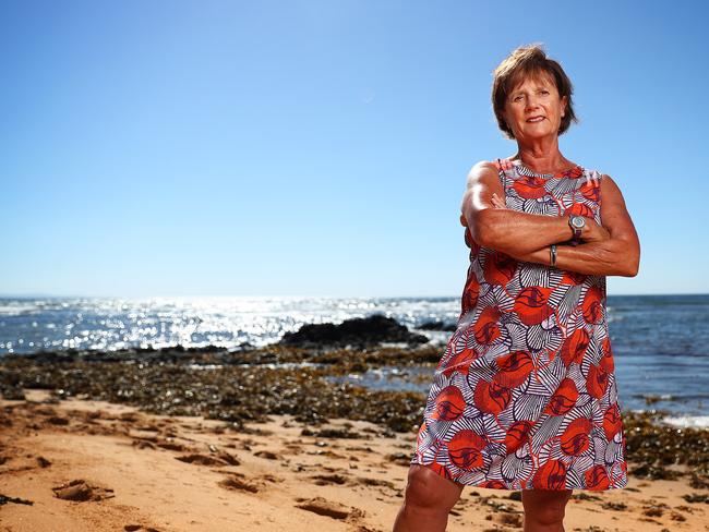 TEACHERS-PET 12/4/18: Sue Strath at Collaroy in Sydney's north. She was a friend of of Lyn Dawson who disappeared in 1982. Pic to go with upcoming Hedley Thomas podcast. John Feder/The Australian.