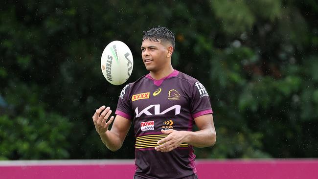 Selwyn Cobbo, Brisbane Broncos training, Red Hill. Picture: Liam Kidston.