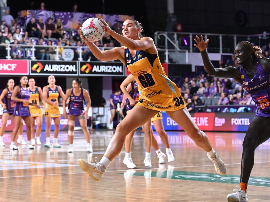 Courtney Bruce brought up a win in her milestone 150th national league match. Picture: Getty