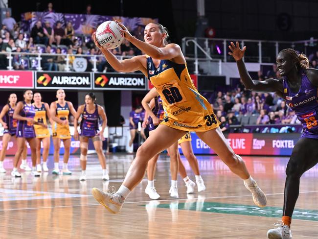 Courtney Bruce brought up a win in her milestone 150th national league match. Picture: Getty
