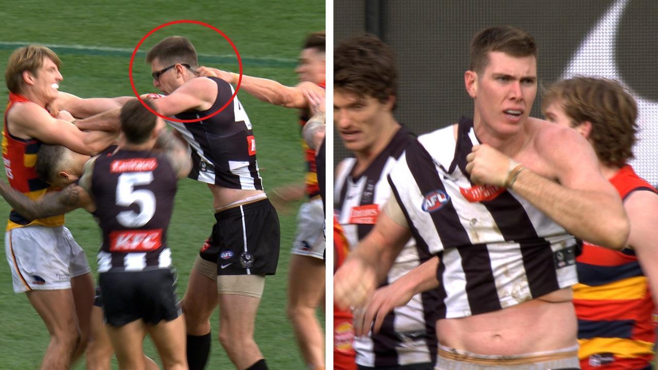 Mason Cox had his prescription glasses ripped off his head at the MCG.