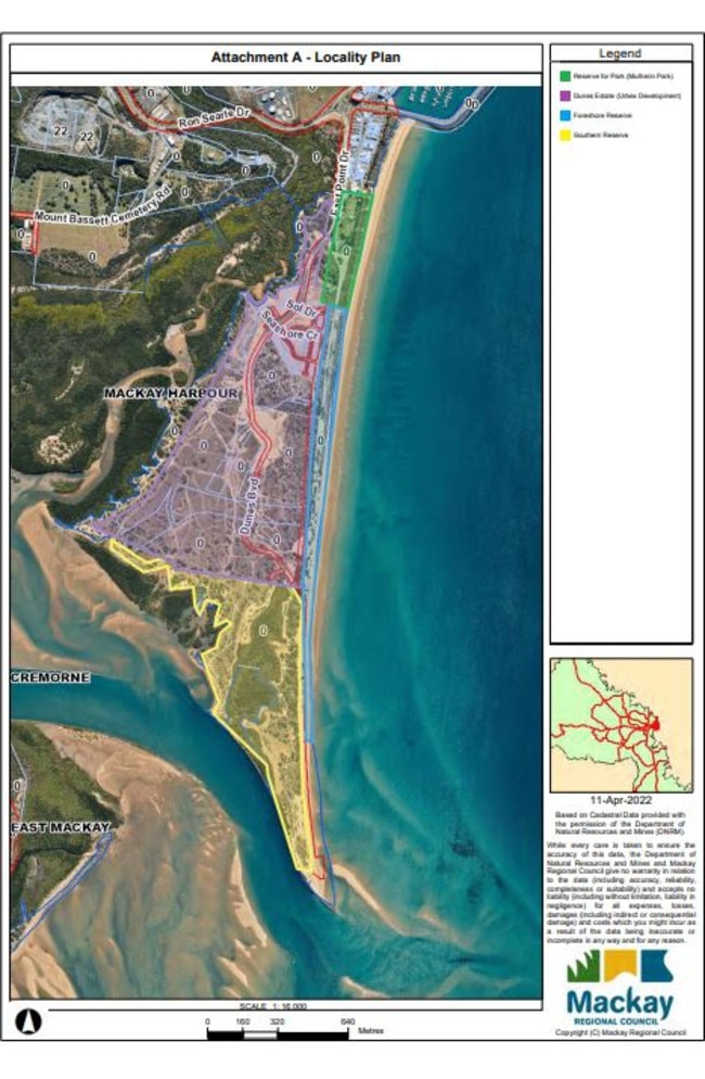 Mackay council plans to close a beach access to the mouth of the Pioneer River to protect turtle and dunes as well as protect new Dunes Estate residents from noise and dust issues. Picture: Mackay Regional Council