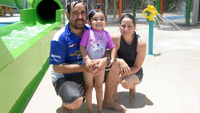 Owen, Havana and Kerri Hodder from Mackay spent three days at the Rockhampton park. Picture: Jann Houley