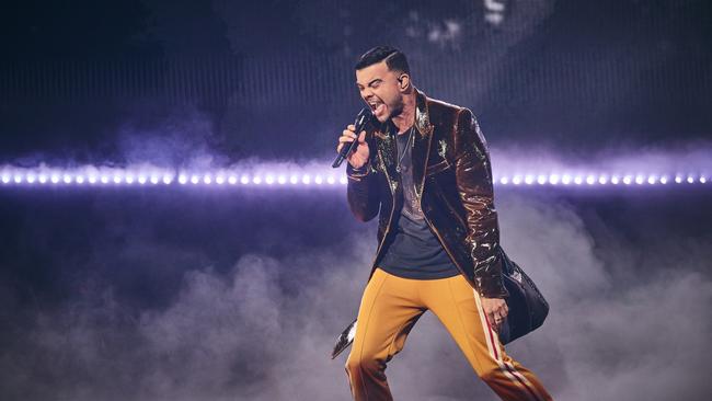 Guy Sebastian performs on stage at Sydney's ICC for his national T.R.U.T.H tour. Picture Glen Pokorny