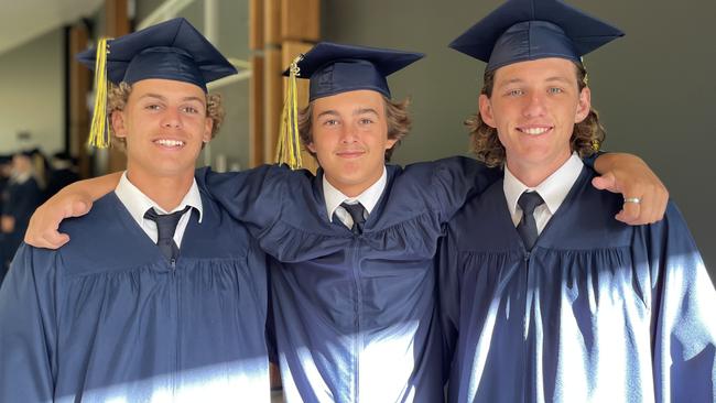 Kai Barraclough, left, Finn Conry, middle, and Flynn Coolican, right. Photo: Asa Andersen.