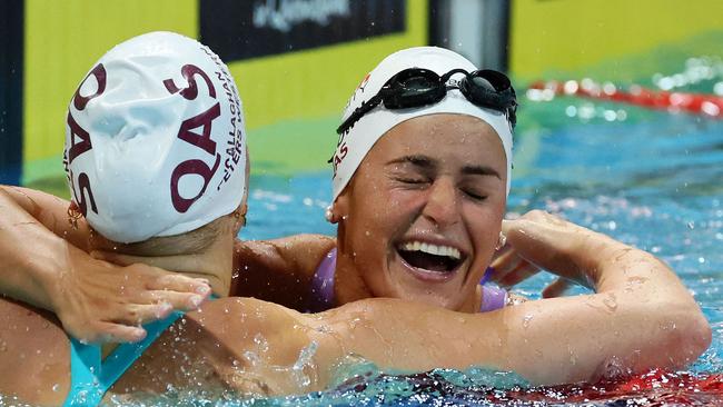 Kaylee McKeown reacts after winning the 100m backstroke. Picture: Tertius Pickard/AFP