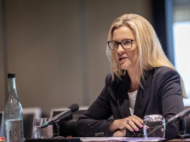 BRISBANE AUSTRALIA - NewsWire Photos FEBRUARY 3, 2023: Witness Samantha McCulloch, CEO of Australian Petroleum Production & Exploration Association, fronts the Cost of Living Senate Inquiry in Brisbane. NewsWire / Sarah Marshall