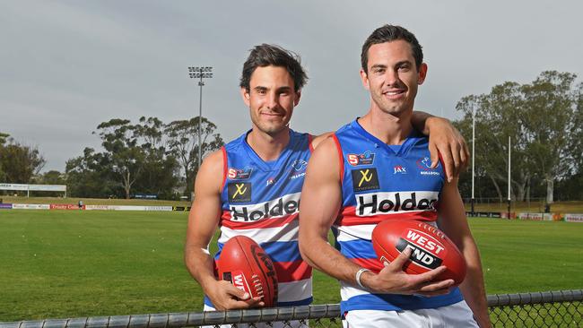 Daniel Menzel (right) will play with his brother Troy at Central District. Picture: Tom Huntley