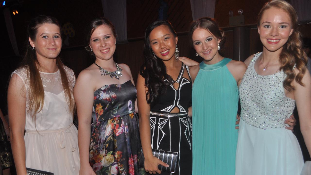 Sam Gilchrist, Isabelle Wright, Annika Shi, Shannay Pivotto and Gracie Troy at the Home Hill Harvest Festival Student Ball