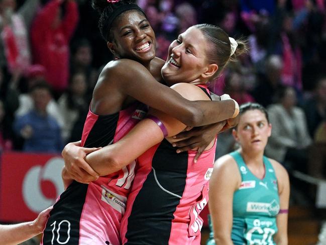 The Vixens suffered a brutal 25-goal loss to the Adelaide Thunderbirds in the major semi-final. Picture: Mark Brake/Getty Images