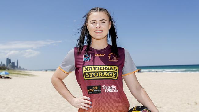 Amber Pilley, 20, has been snagged by the Brisbane Broncos. Pic Tim Marsden