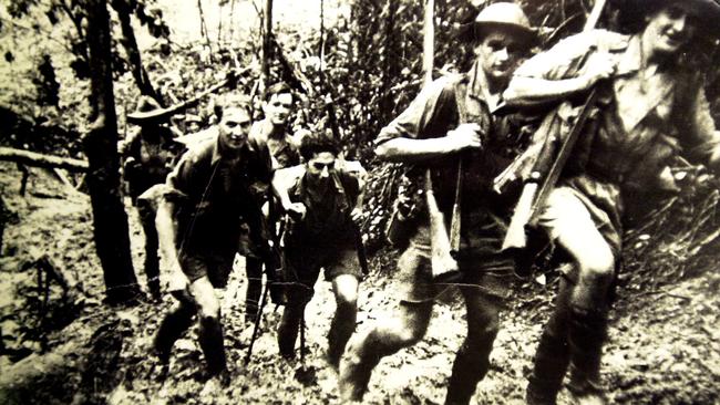 Australian troops tackle the Kokoda Track in 1942. Picture: Damien Parer