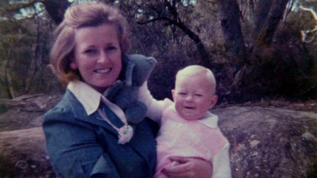 Lyn with one of her daughters at her Bayview home in 1978. Picture: News Corp