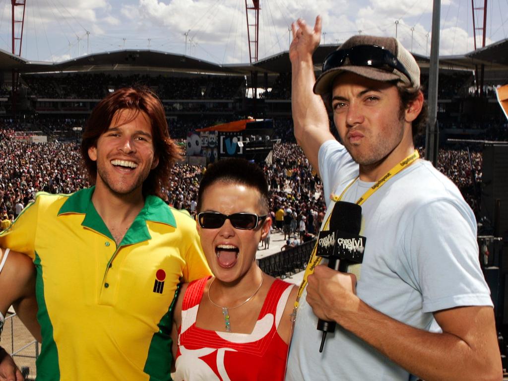 Andrew G, Yumi Stynes and James Mathison back in the Channel V days.