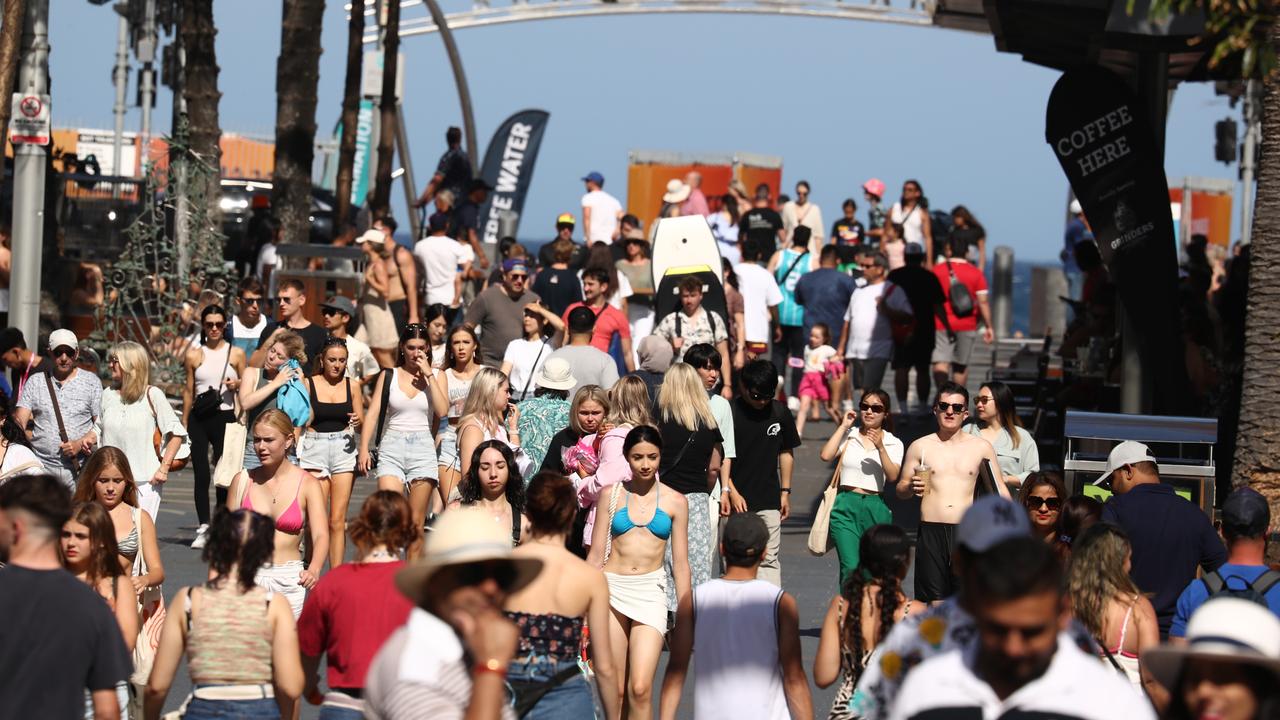 Thousands of school leavers have descended on Surfers Paradise. Picture: Jason O'Brien