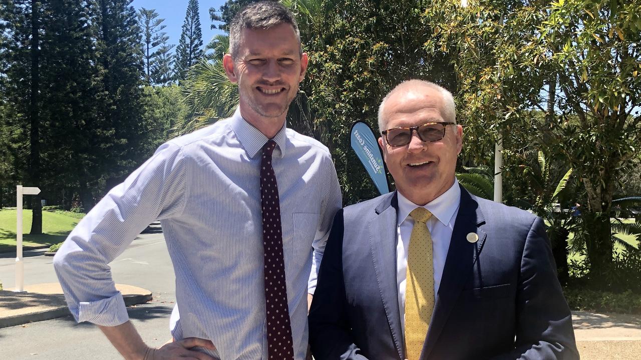 Transport Minister Mark Bailey with Sunshine Coast Council Mayor Mark Jamieson. Picture: Contributed