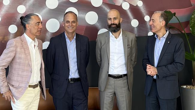 Sam Shahin, Viva Energy managing director Scott Wyatt, Yasser Shahin and Charlie Shahin.