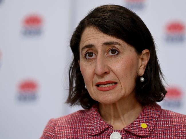 SYDNEY, AUSTRALIA - NewsWire Photos - JULY, 29, 2021:NSW Premier Gladys Berejiklian speaks to the media during a COVID-19 press conference in Sydney. New South Wales has recorded 239 new locally transmitted coronavirus cases overnight, at least 70 of which were infectious during their time in the community. Picture: NCA NewsWire/Bianca De Marchi