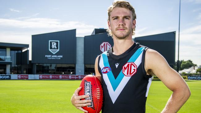 Jason Horne-Francis poses at Alberton Oval Wednesday,March,6,2024.Picture Mark Brake