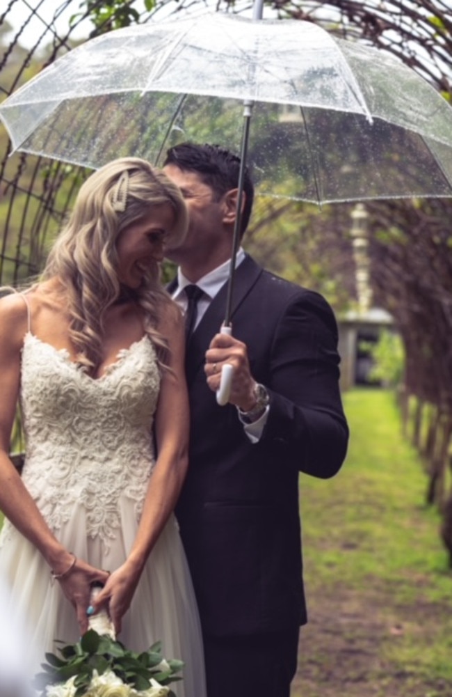 Rhiannon and her husband Jeremy on their wedding day. Picture: Supplied