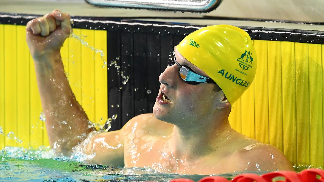 Jesse Aungles of Australia celebrates victory in the Men's SM8 200m Individual Medley Final. Picture:  Quinn Rooney/Getty Images