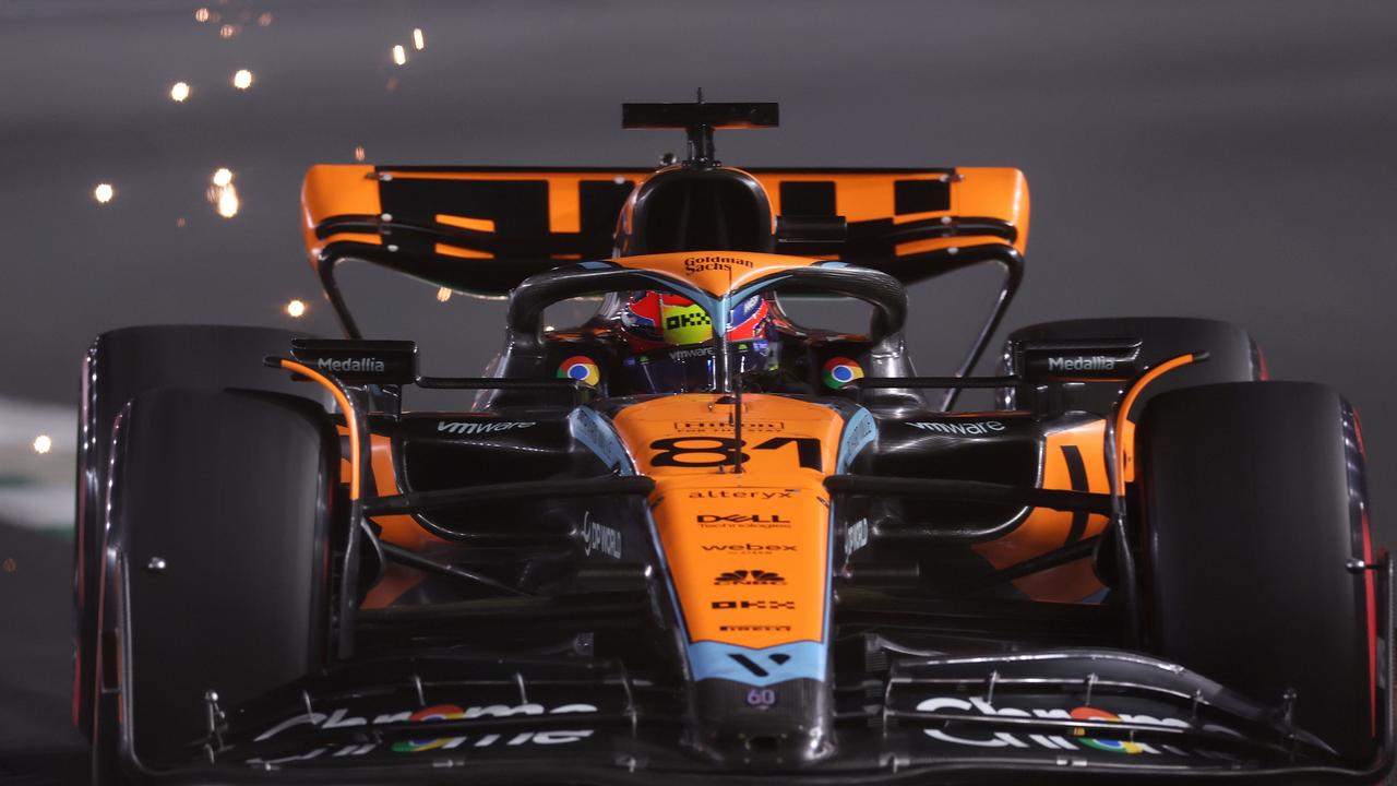 JEDDAH, SAUDI ARABIA - MARCH 18: Oscar Piastri of Australia driving the (81) McLaren MCL60 Mercedes on track during qualifying ahead of the F1 Grand Prix of Saudi Arabia at Jeddah Corniche Circuit on March 18, 2023 in Jeddah, Saudi Arabia. (Photo by Lars Baron/Getty Images)