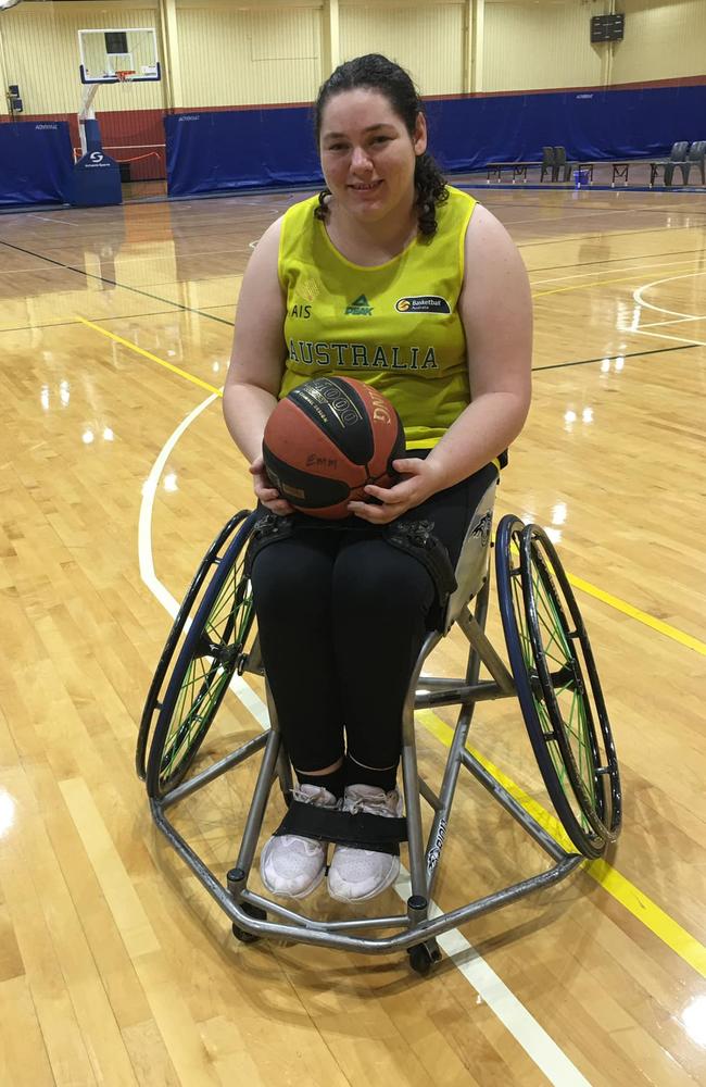 Emerald Wilmshurst plays for the Fraser Coasters Wheelchair Basketball Club. Photo: Contributed.