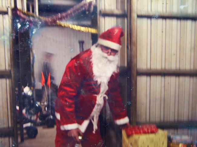 Charlie Colt, dressed as Santa on the family farm, told news.com.au the Colt children were not related despite the findings of DNA tests. Picture: News Corp.