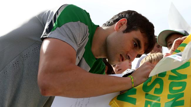 Mile Jedinak has returned ‘home’ to Gosford, where he played in the A-League.