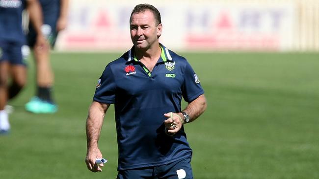 Raiders coach Ricky Stuart has plenty to ponder this pre-season. Picture: Kym Smith