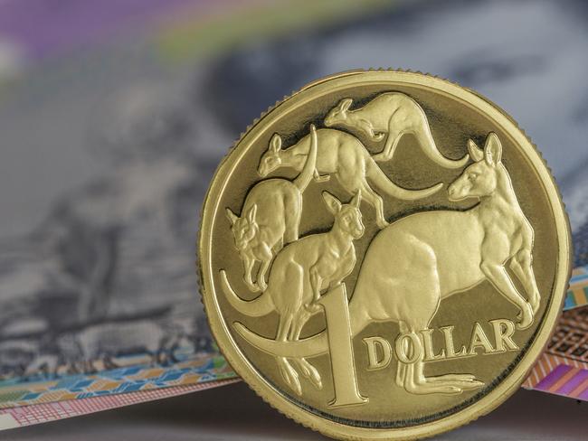 Generic photo of one Australian dollar. cahh currency coin $1. Picture: istock