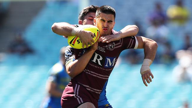 Tom Wright in action for the Sea Eagles under 20s side in last year’s grand final. Picture: Brett Costello