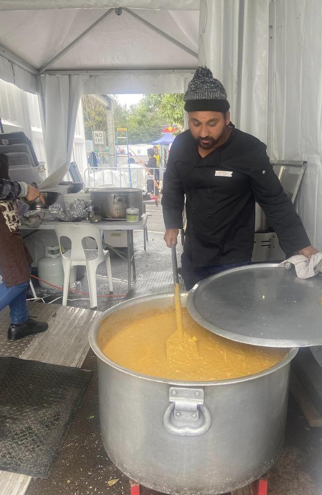 Satnam Singh Rath cooking at the Lismore Koori Kitchen.