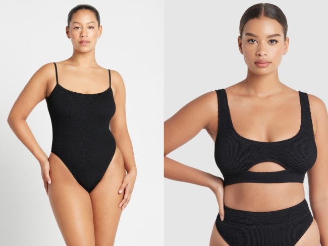 Bond-Eye Low Palace One Piece Eco and Sasha Crop. Picture: THE ICONIC.