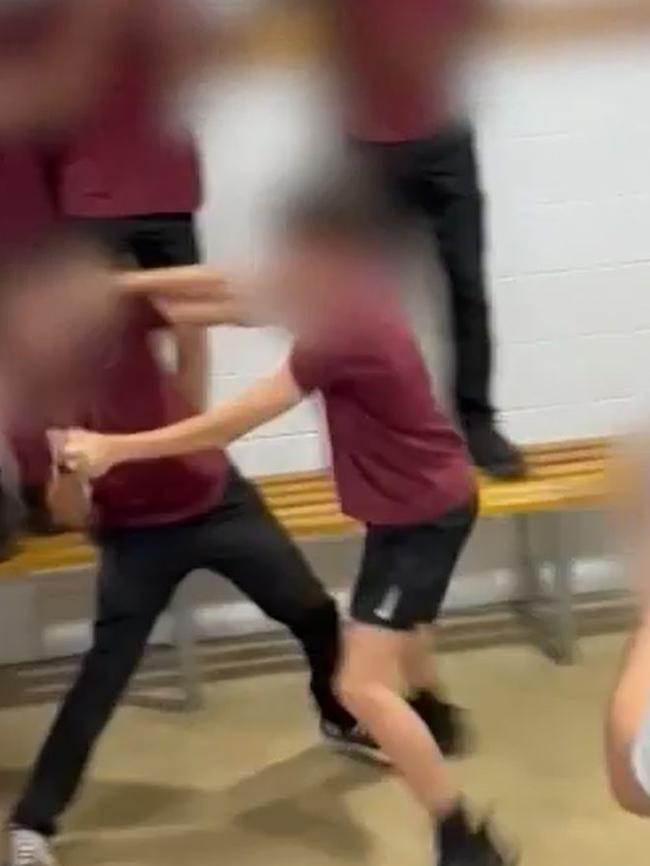 More than a dozen students at an Adelaide high school have been suspended after organising and filming a brawl at lunchtime. Picture: Nine News