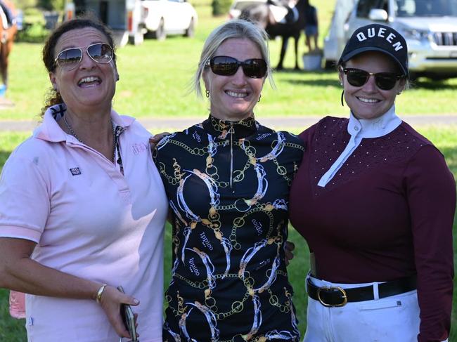 Kathryn Dykstra (club member), Shannon Marsh (club show jumping sub-comittee Member) and Lucy-Jane Pearce (vice-president) at the North Coast Equestrian Club's dressage training day in February 2023. Picture: Supplied