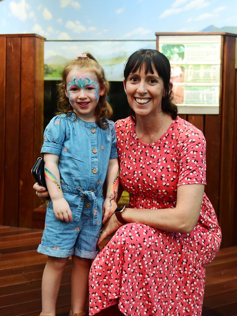 Reef HQ Aquarium's farewell party before they close for renovations. Evelyn 3 and Angela Bourne. Picture: Alix Sweeney