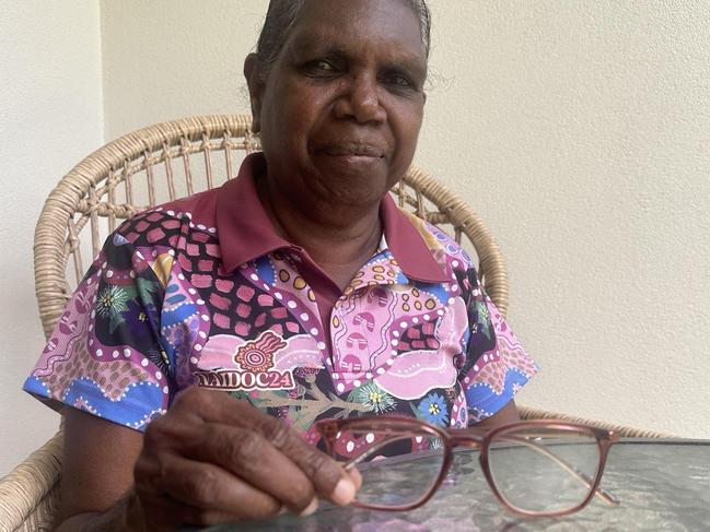 Wujal Wujal health worker Alice Tayley is distributing 43 pairs of glasses to residents who lost their frames during the Far North flood late last year. (Samuel Davis)