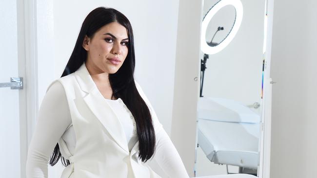 Afghan Makeup Artist Nilofar Abbasi in her Brow Bar at Tennyson. Picture: Michael Marschall