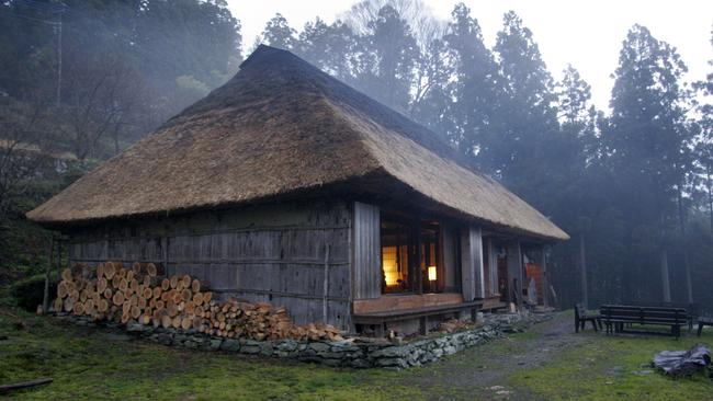 Chiiori, Kerr’s 300-year-old thatched cottage in the Iya Valley, Shikoku. Picture: Alamy