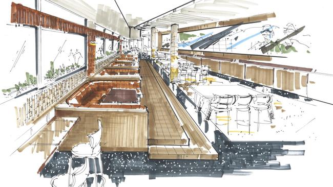 An artist's impression of the new sports bar being built at the Dee Why Hotel. Picture: Richards Stanisich