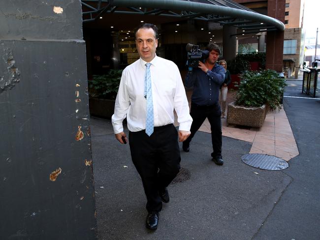 Peter V'Landys is seen outside Racing NSW headquarters after meeting with Foxtel CEO Patrick Delany and Channel 9 CEO Hugh Marks last week. Picture: Toby Zerna