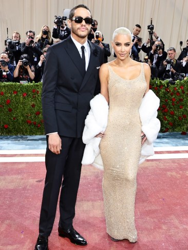 Pete Davidson and Kim Kardashian attend The 2022 Met Gala Celebrating "In America: An Anthology of Fashion" at The Metropolitan Museum of Art on May 2, 2022 in New York City. Picture: Jamie McCarthy/Getty Images