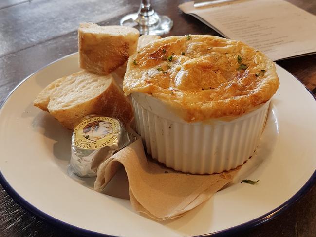 A beef and guinness pie from Farm Club Australia at the Pie Time Festival in the New South Wales Southern Highlands. (AAP Image/Glenn Cullen) NO ARCHIVING