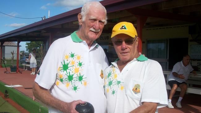 Former Cairns Post editor Alan Hudson, pictured when he became Silkwood Bowling Club's new singles champion after defeating titleholder Len Charman 25-16 in a 2016 final.