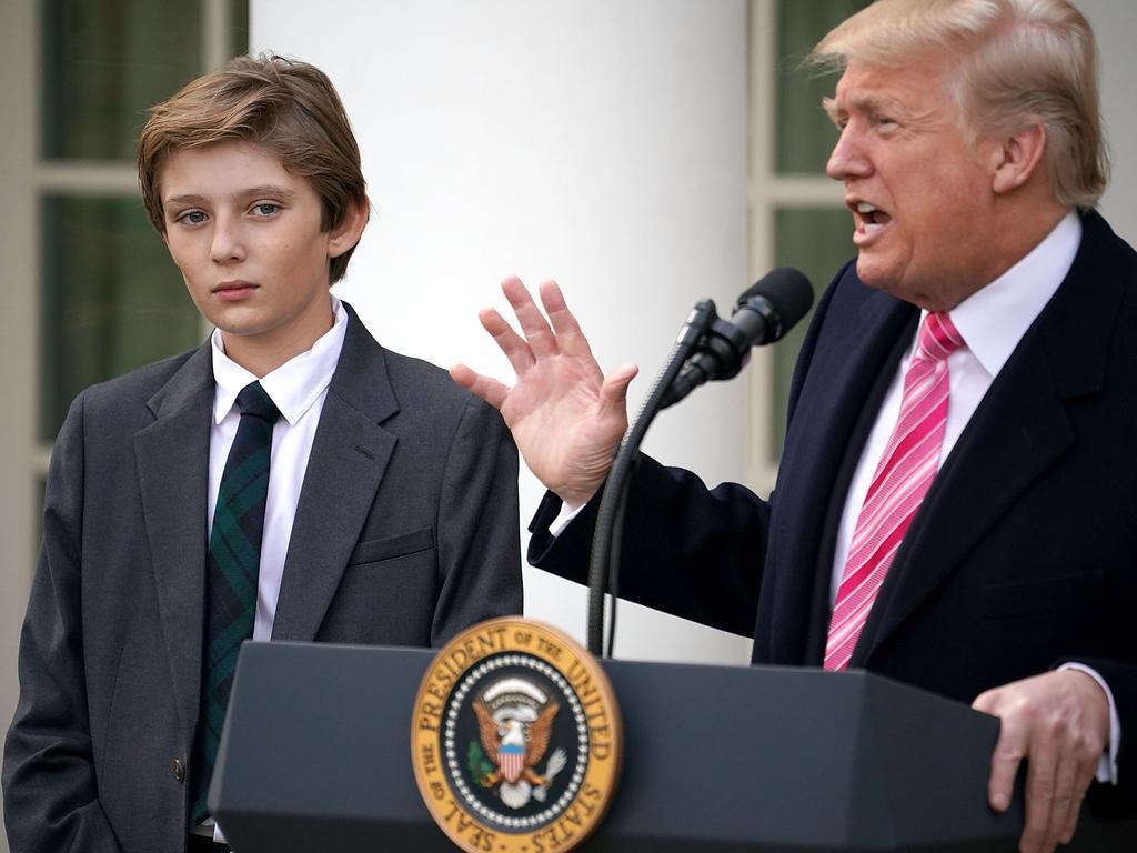 During his father’s four years as US president, Barron stayed largely out of the spotlight. Picture: Chip Somodevilla/Getty Images.