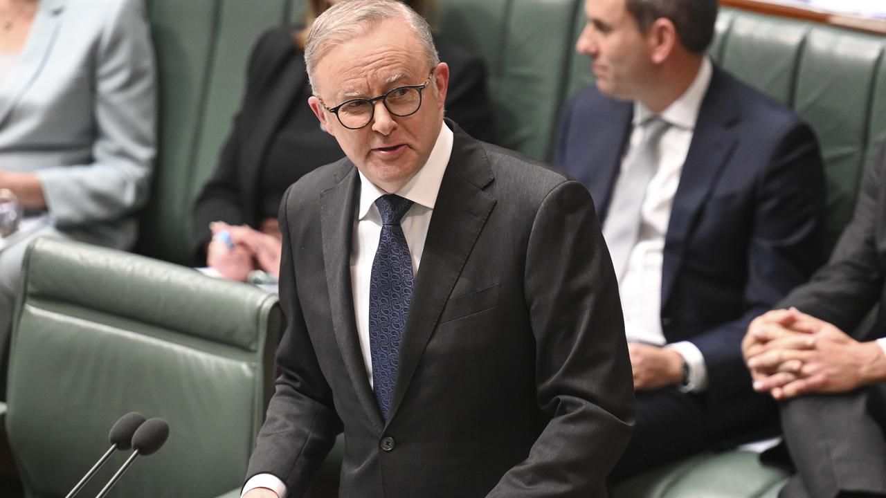 Prime Minister Anthony Albanese defended his stand on Makarrata commission during Question Time on Monday. Picture: NewsWire / Martin Ollman