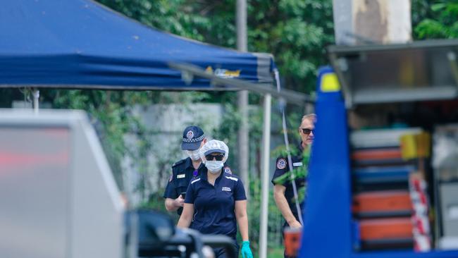 An 18-year-old man’s body was discovered in a Palmerston driveway on Saturday morning.. Picture: Glenn Campbell