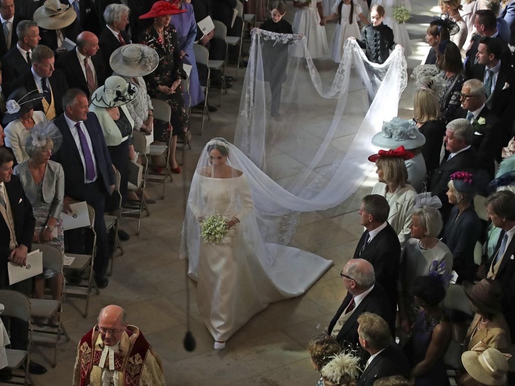 Meghan walked solo down the aisle at her wedding, and was then accompanied by Prince Charles at the half way mark. Picture: Danny Lawson/AFP