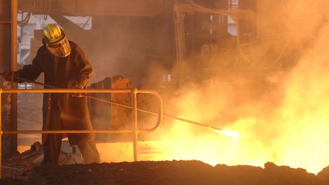 The Whyalla steelworks blast furnace cast house floor, which is currently offline. Picture: Supplied